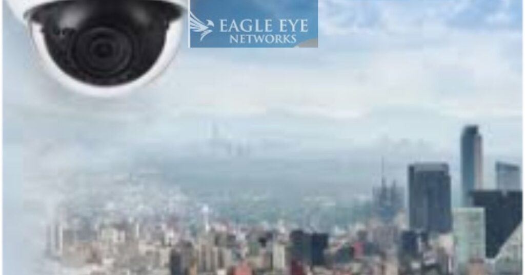 eagle eye security camera and logo at a bird's eye view