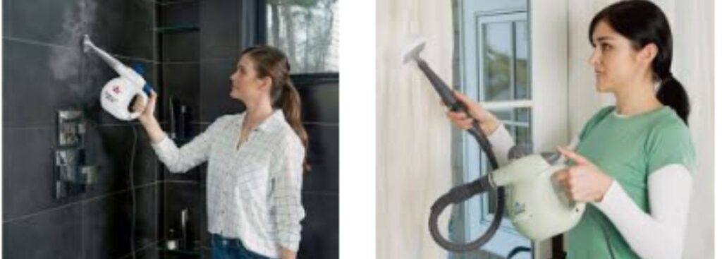 Bissell Steamshot Hard Surface Steam Cleaner cleaning walls